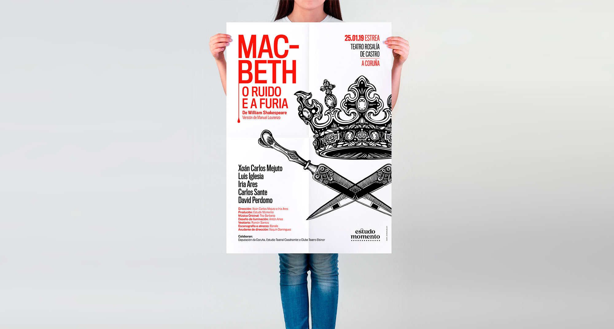 Diseño de cartel obra de teatro Macbeth en galego