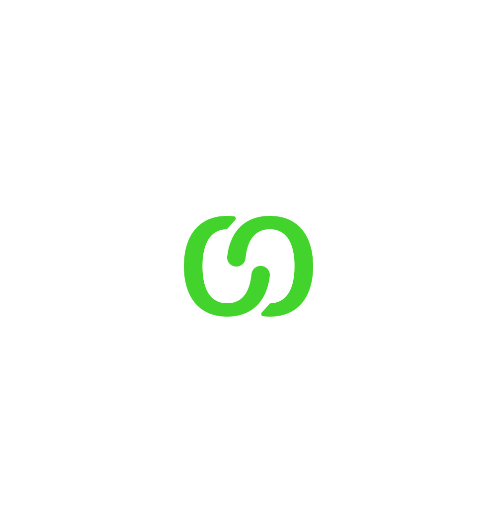 Símbolo de la marca Koompany realizado a partir del enlace de dos letras del logotipo como símbolo de unión entre cliente y empresa